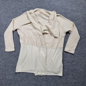 Juicy Couture Cardigan Sweater Womens XL Yellow Open Front Knit Y2K Retro Casual